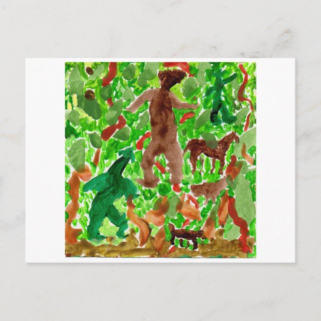 Cartão Postal Criaturas no cartaz da floresta profunda (Frente)