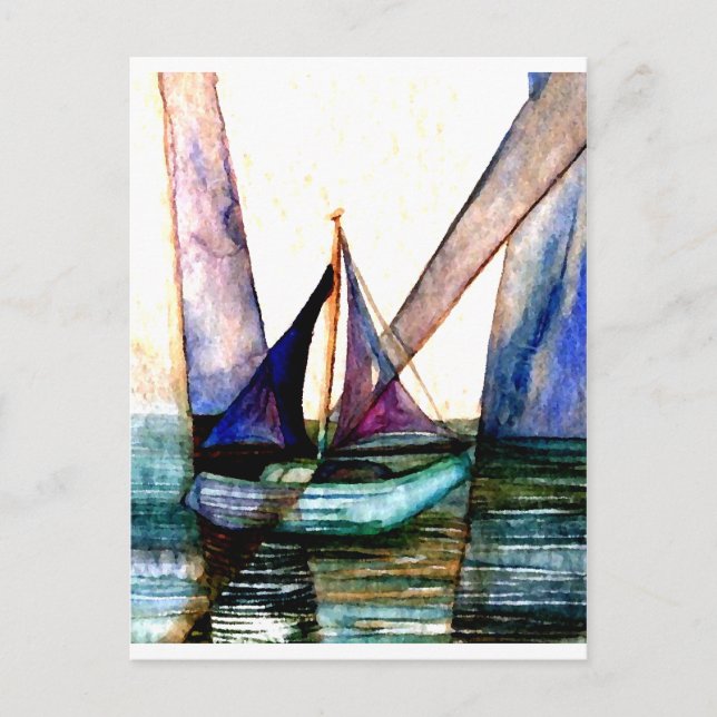 Cartão Postal CricketDiane Sailboat Abstrato 1 vela (Frente)