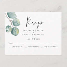 Cartão Postal Crie Seu Casamento Personalizado Eucalyptus Greene
