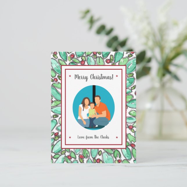 Cartão Postal Crie seu próprio Adicionar Foto ao Natal Personali (Em pé/Frente)