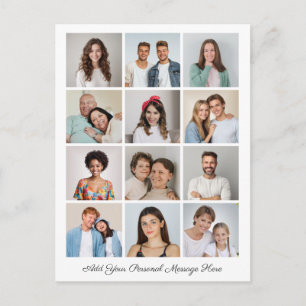 Cartão Postal Crie Seu Próprio Colagem de 12 Fotos Adicione Seu 