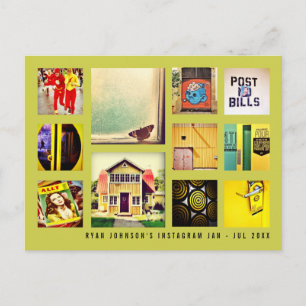 Cartão Postal Crie Seu Próprio Colagem de Fotos Quadradas para I