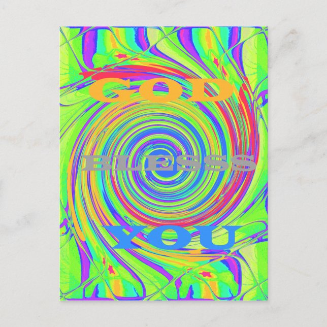 Cartão Postal Crie seu próprio Deus abençoe seu texto inspirador (Frente)