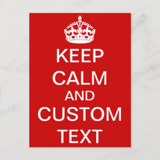 Cartão Postal Crie seu próprio Keep Calm e Continue Personalizad