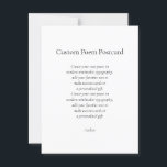 Cartão Postal Crie seu próprio poema personalizado<br><div class="desc">Crie seus próprios postais poemas com sua literatura favorita ou citação em tipografia moderna minimalista. Adicione seu próprio texto para criar cartões personalizados ou presente personalizado exclusivo.</div>