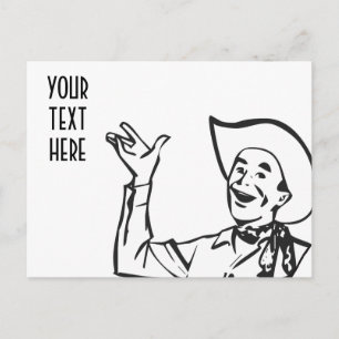 CARTÃO POSTAL CRIE SEUS PRÓPRIOS PRESENTES DE COWBOY RETRO
