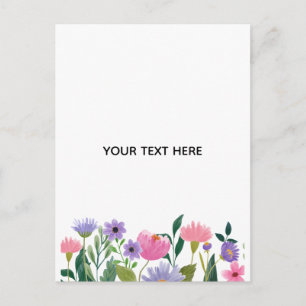 Cartão Postal Crie Sua Própria Borda Floral Colorida