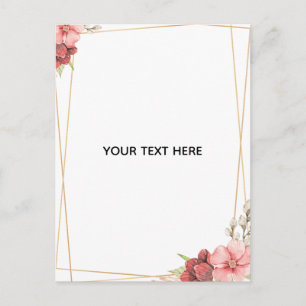 Cartão Postal Crie Sua Própria Borda Floral Colorida 