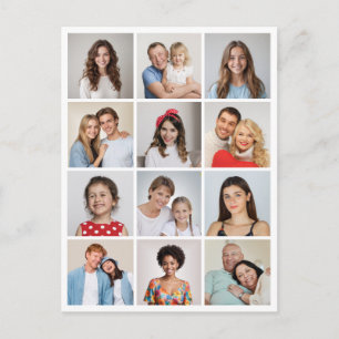 Cartão Postal Crie Sua Própria Colagem de 12 Fotos