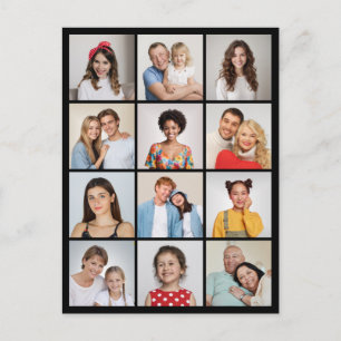 Cartão Postal Crie Sua Própria Colagem de 12 Fotos 