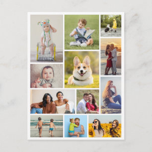 Cartão Postal Crie Sua Própria Colagem de 12 Fotos
