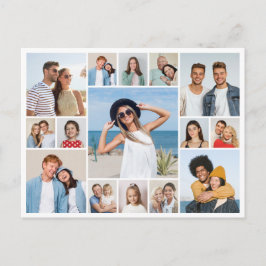 Cartão Postal Crie Sua Própria Colagem de 15 Fotos