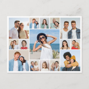 Cartão Postal Crie Sua Própria Colagem de 15 Fotos