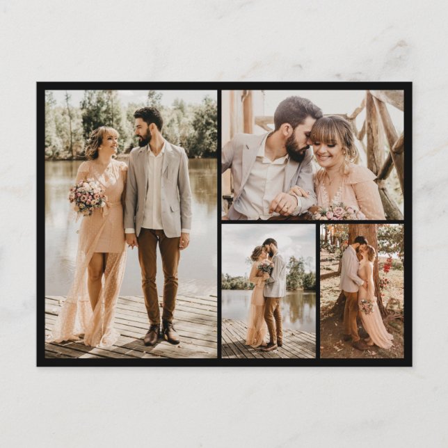 Cartão Postal Crie Sua Própria Colagem de 4 Fotos (Frente)