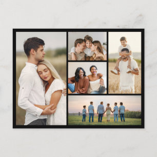 Cartão Postal Crie Sua Própria Colagem de 5 Fotos