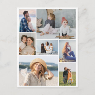 Cartão Postal Crie Sua Própria Colagem de 7 Fotos