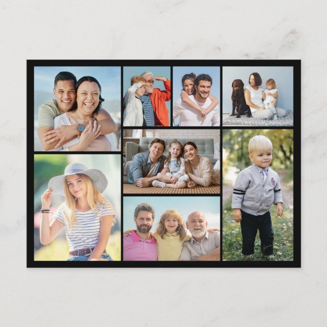 Cartão Postal Crie sua própria colagem de 8 fotos (Frente)