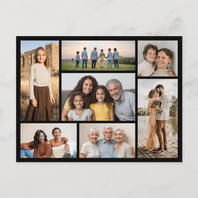 Cartão Postal Crie sua própria colagem de fotos 7 (Frente)