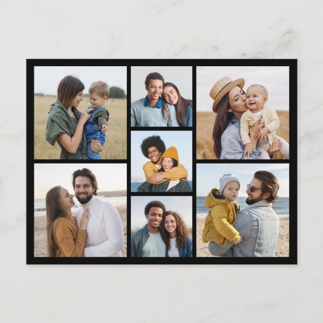 Cartão Postal Crie sua própria colagem de fotos 7 (Frente)