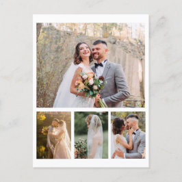 Cartão Postal Crie Sua Própria Colagem de Fotos de Casamento com