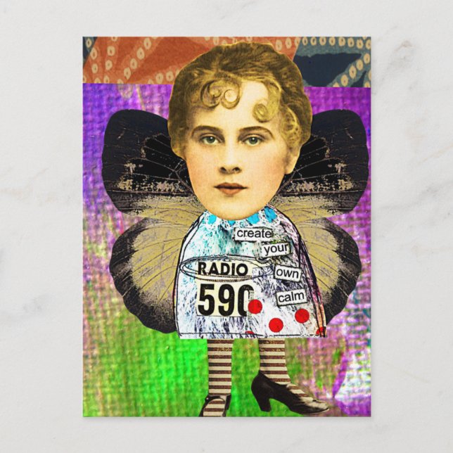 Cartão Postal Crie Sua Própria Colagem De Zetti Calmo (Frente)