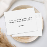 Cartão Postal Crie sua própria cotação<br><div class="desc">Crie seu próprio cartão postal personalizado. Apresenta tipografia minimalista da máquina de escrever.</div>