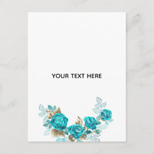 Cartão Postal Crie Sua Própria Rosa Azul Elegante