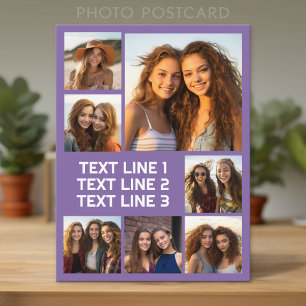 Cartão Postal Crie uma Colagem de Fotos Personalizada com 7 Foto