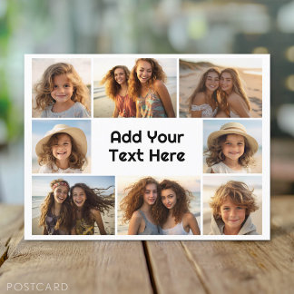 Cartão Postal Crie uma colagem de fotos personalizada com 8 foto