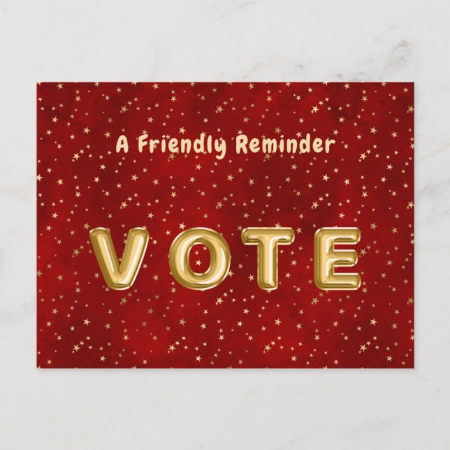 Cartão Postal Crimson Nightfall Gold Star Illustration (Frente)