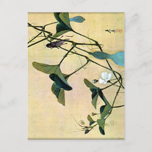 Cartão Postal Críquete em um Vine Japonês Woodblock Art Ukiyo-