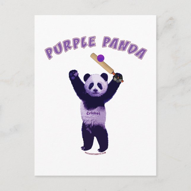 Cartão Postal Críquete Panda Roxo (Frente)