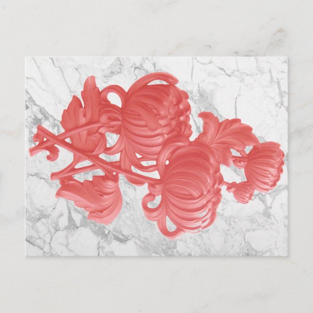 Cartão Postal Crisântemo Rosa (Frente)