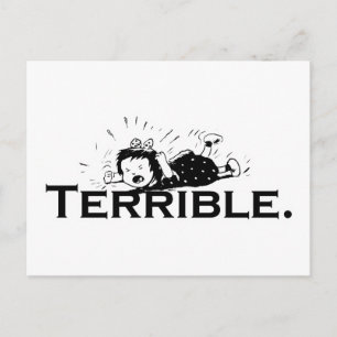 Cartão Postal Crise de Tantrum Retro Menina