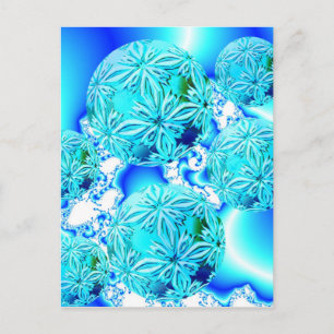 Cartão Postal Cristais Azuis de Gelo, Abstrato Aqua Azure Cyan S