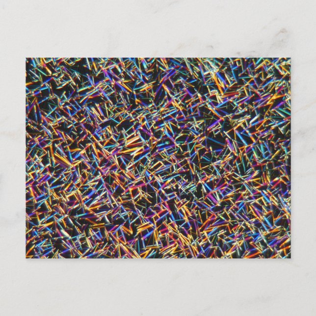 Cartão Postal Cristais de cafeína ao microscópio (Frente)