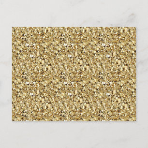 Cartão Postal Cristal Druzy - ouro metálico