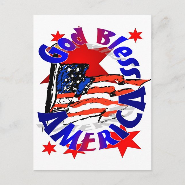 Cartão Postal Cristão da América deus abençoe (Frente)