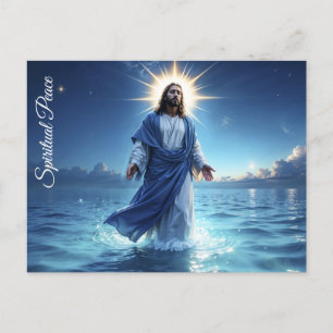 Cartão Postal Cristão de arte brilhante Jesus Cristo fé esperanç