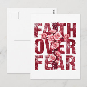 Cartão Postal Cristianismo Fé sobre Medo