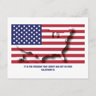 Cartão Postal Cristianismo Patriótico 4 DE JULHO
