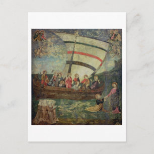 Cartão Postal Cristo a andar sobre a água, depois da "Navicella