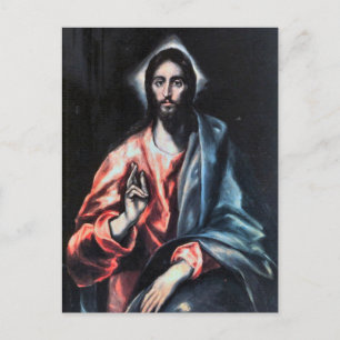 Cartão Postal Cristo como Salvador por El Greco