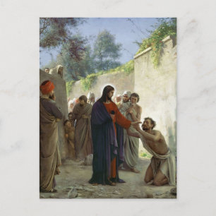 Cartão Postal Cristo Curando o Cego por Carl Bloch