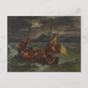 Cartão Postal Cristo de Ferdinand Delacroix no mar da Galileia