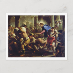 Cartão Postal Cristo dirigindo os comerciantes do templo
