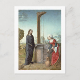 Cartão Postal Cristo e Mulher do Samaria, c.1500 (petróleo no p