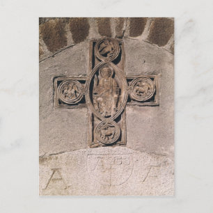 Cartão Postal Cristo em majestade com símbolos