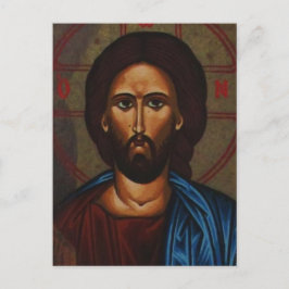 Cartão Postal Cristo JESUS do Ícone ortodoxo grego bizantino