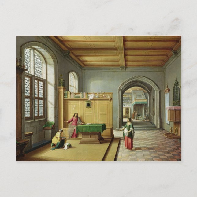 Cartão Postal Cristo na Casa de Martha e Maria (Frente)